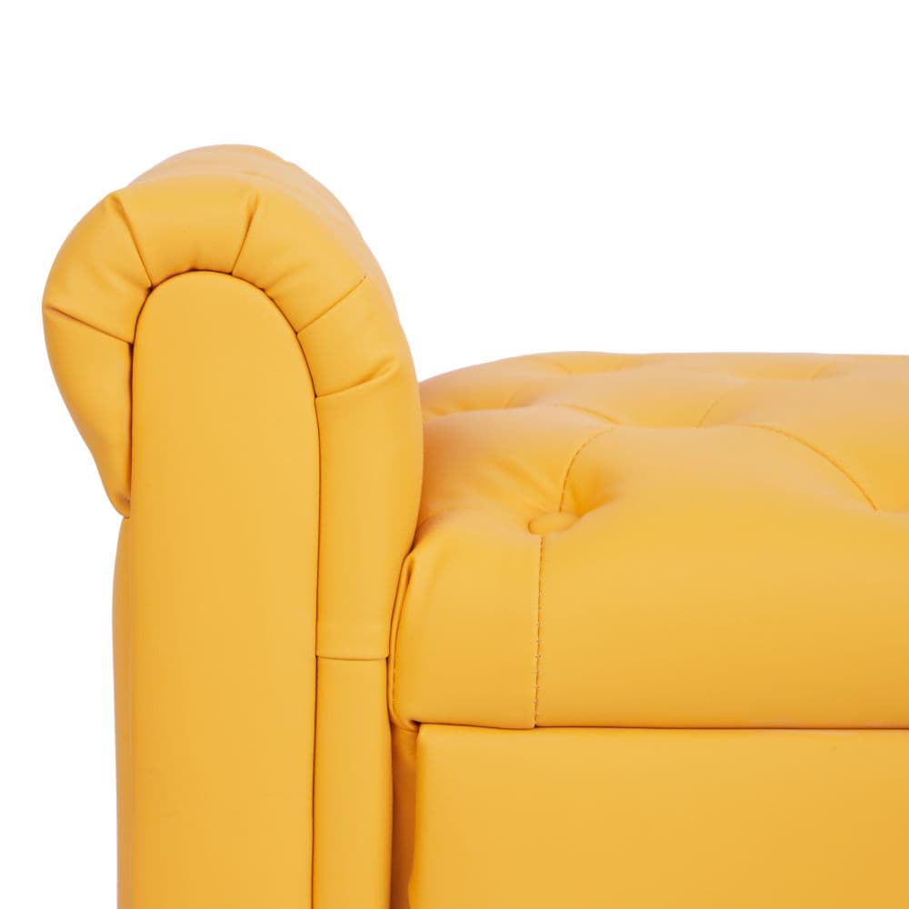 2081-PU Leather Storage Sofa Stool - Orange_voghion.com